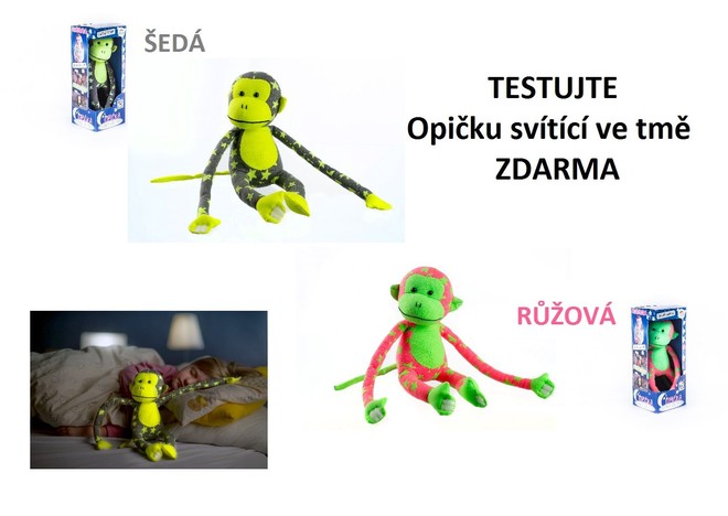 Pojďte s námi TESTOVAT Opičku svítící ve tmě ZDARMA